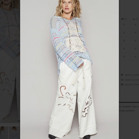 POL “ Baltimore” POL Woven Loop Sweater Hoodie with Crochet Patch Detail 27 - Picture 5 of 5